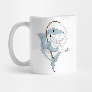 Shark as Fisher with Fishing rod Mug